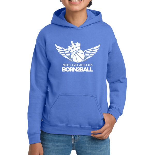 Born 2 Ball Youth C.Blue Heavy Blend Hooded Sweatshirt Thumbnail