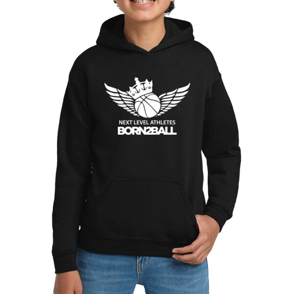Born 2 Ball Youth Black Heavy Blend Hooded Sweatshirt Thumbnail