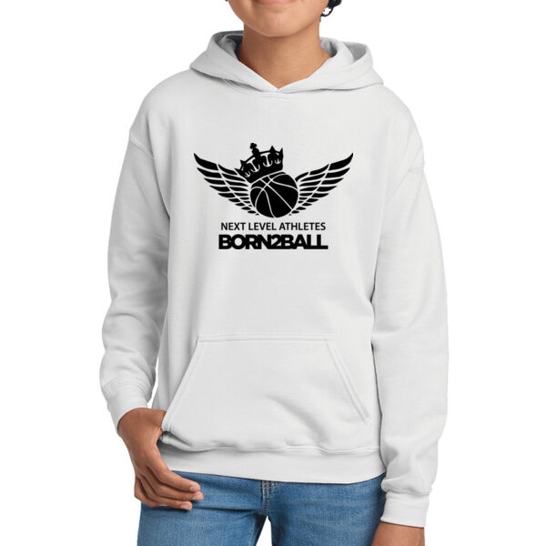 Born 2 Ball Youth White Heavy Blend Hooded Sweatshirt Thumbnail