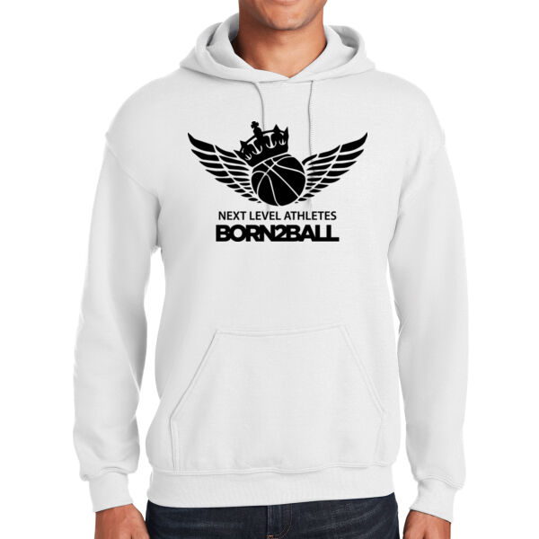 Born 2 Ball White Heavy Blend Hooded Sweatshirt Thumbnail